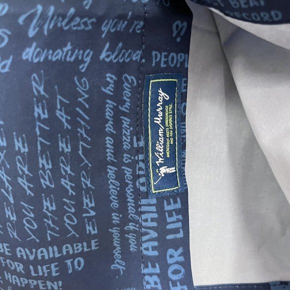 William Murray Men's Golf Button Front Shirt Don't Quote Me Navy Blue NWT Size L - Picture 5 of 10